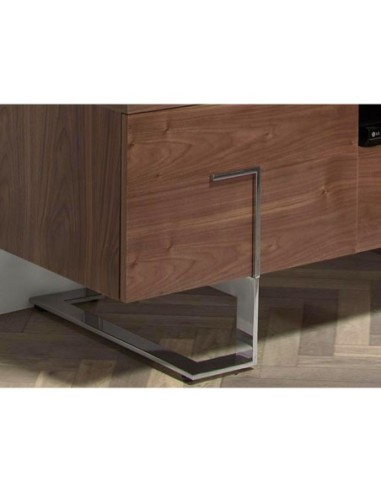 Mueble TV nogal y acero cromado