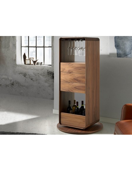 Mueble bar giratorio nogal