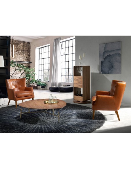 Mueble bar giratorio nogal