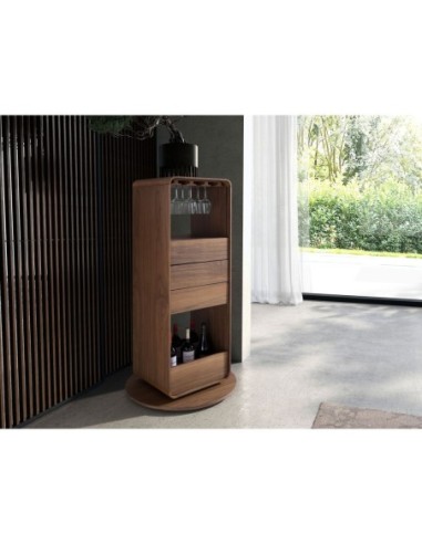 Mueble bar giratorio nogal