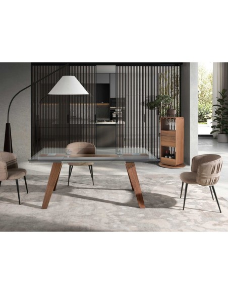 Mueble bar giratorio nogal