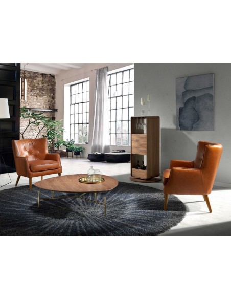 Mueble bar giratorio nogal