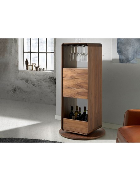 Mueble bar giratorio nogal