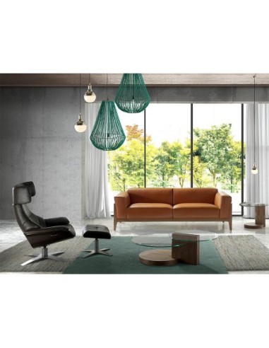 Ottoman piel marrón chocolate