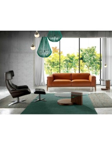 Ottoman piel marrón chocolate