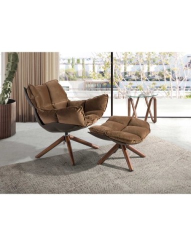 Ottoman terciopelo marrón