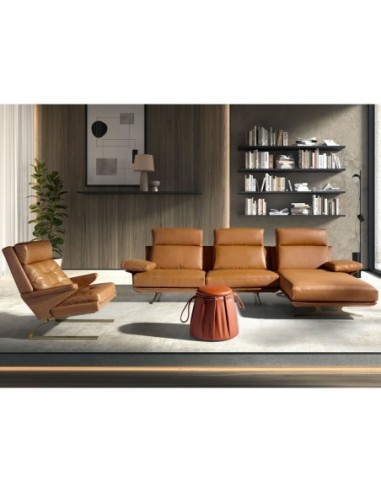 Puff piel naranja caldera