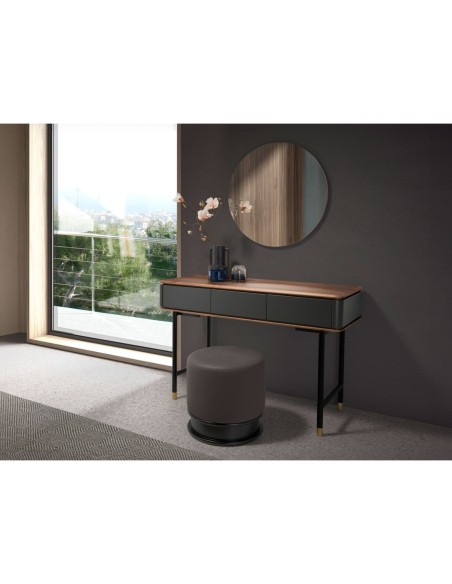 Puff polipiel gris oscuro