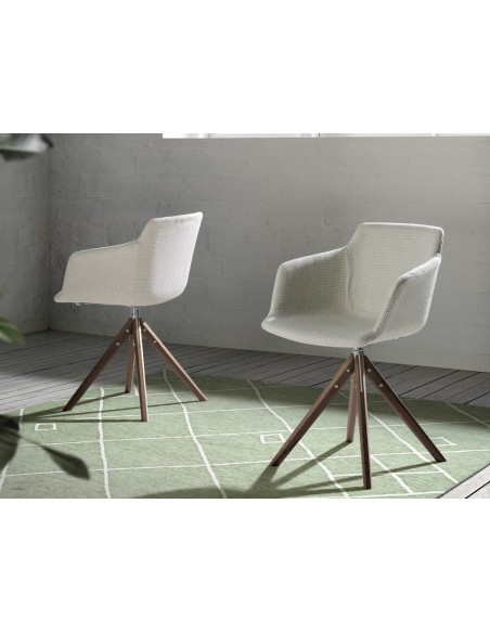 Silla giratoria tela beige