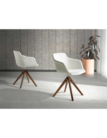 Silla giratoria tela beige