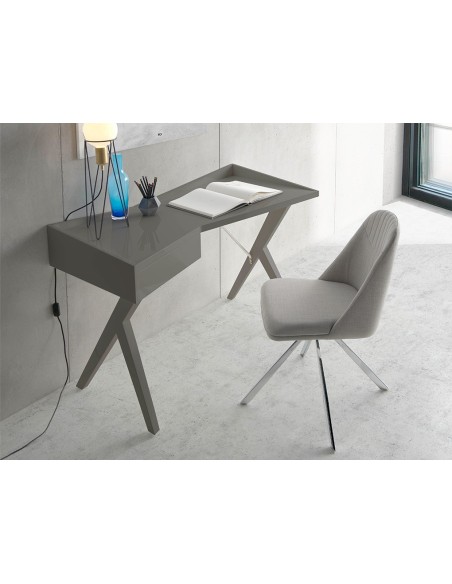 Silla giratoria tela gris