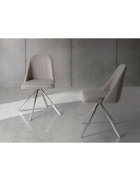 Silla giratoria tela gris