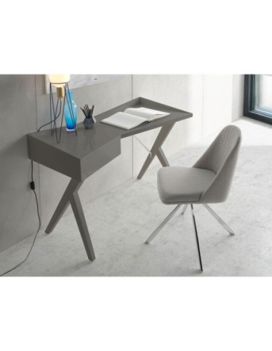 Silla giratoria tela gris