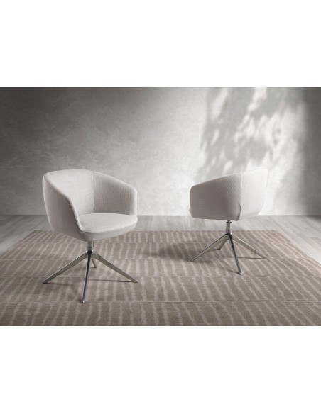 Silla giratoria tela gris claro