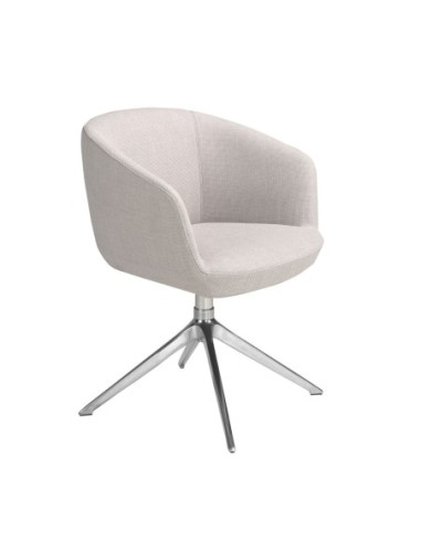 Silla giratoria tela gris claro