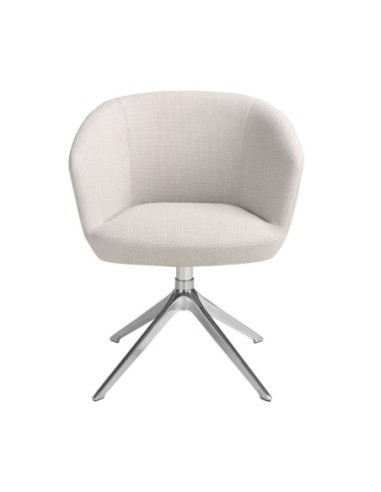 Silla giratoria tela gris claro