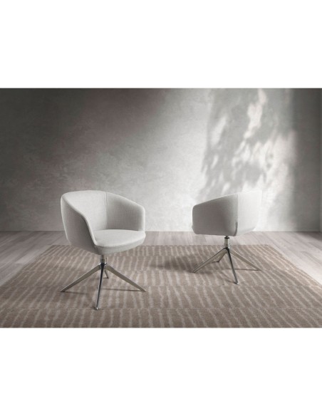 Silla giratoria tela gris claro