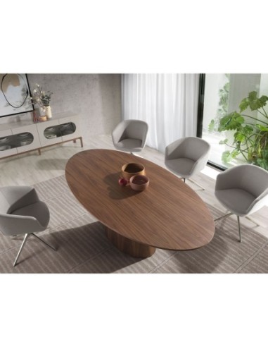 Silla giratoria tela gris claro