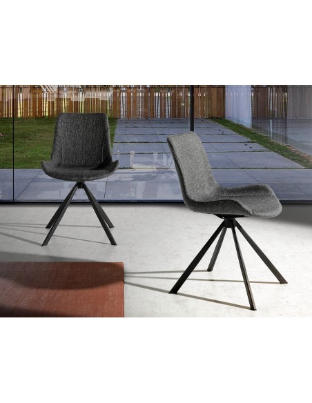 Silla giratoria tela gris oscuro