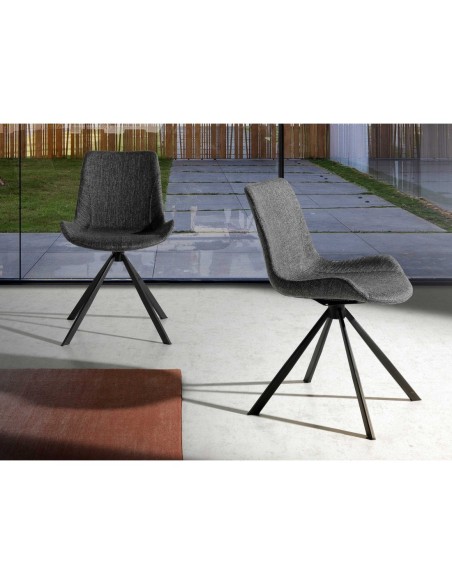 Silla giratoria tela gris oscuro