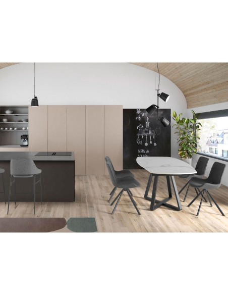 Silla giratoria tela gris oscuro