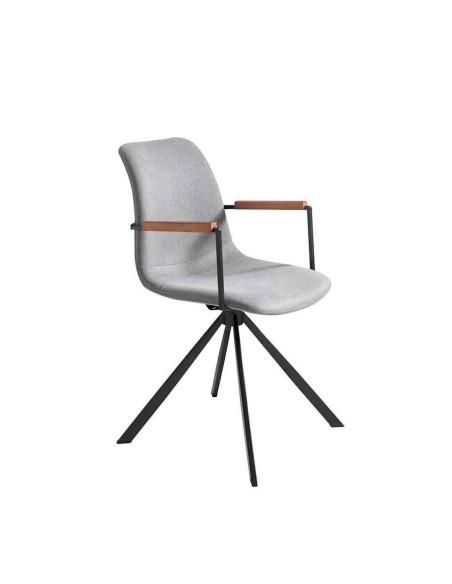 Silla giratoria tela gris oscuro