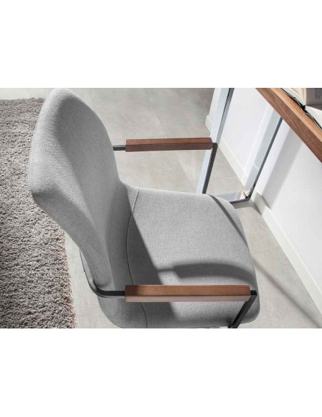 Silla giratoria tela gris oscuro