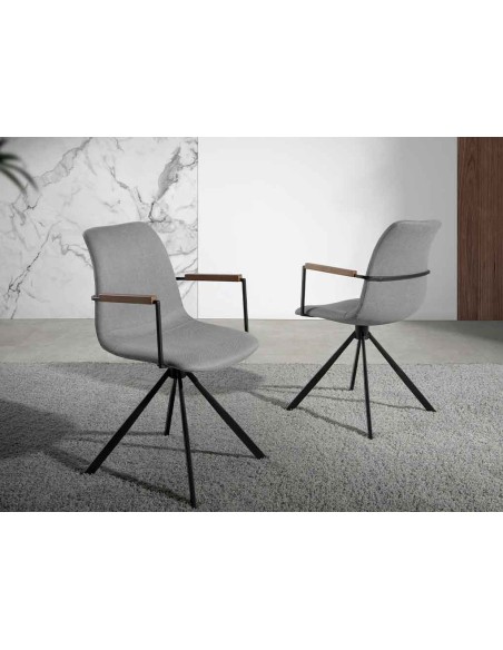 Silla giratoria tela gris oscuro