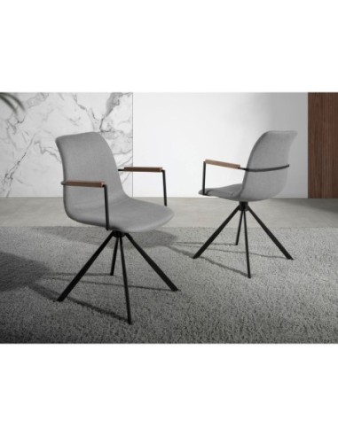 Silla giratoria tela gris oscuro