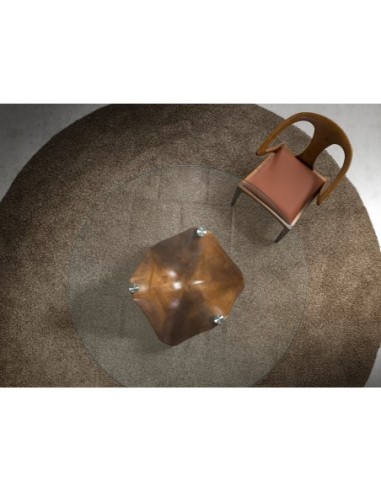 Silla nogal y polipiel marrón