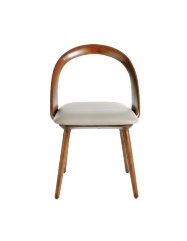 Silla nogal y polipiel visón