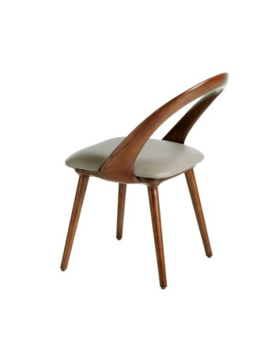 Silla nogal y polipiel visón