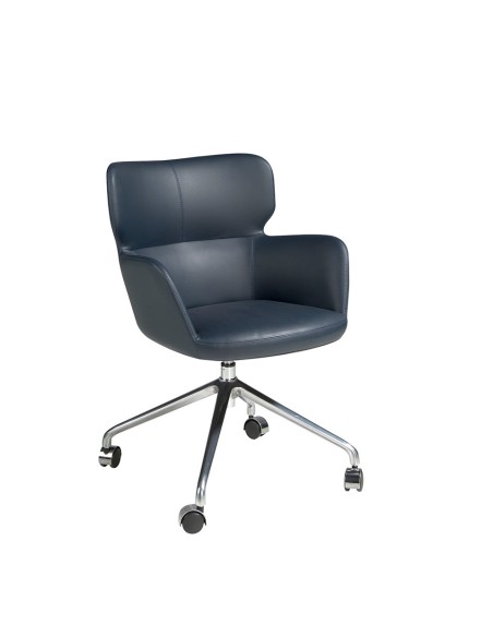 Silla oficina giratoria polipiel azul