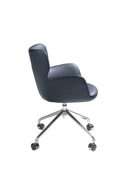 Silla oficina giratoria polipiel azul