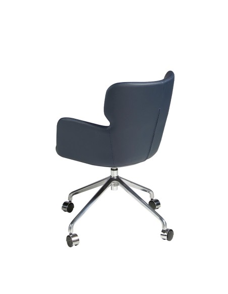Silla oficina giratoria polipiel azul