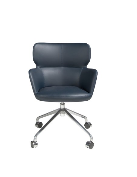 Silla oficina giratoria polipiel azul