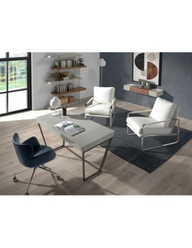 Silla oficina giratoria polipiel azul