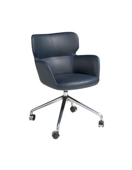 Silla oficina giratoria polipiel azul