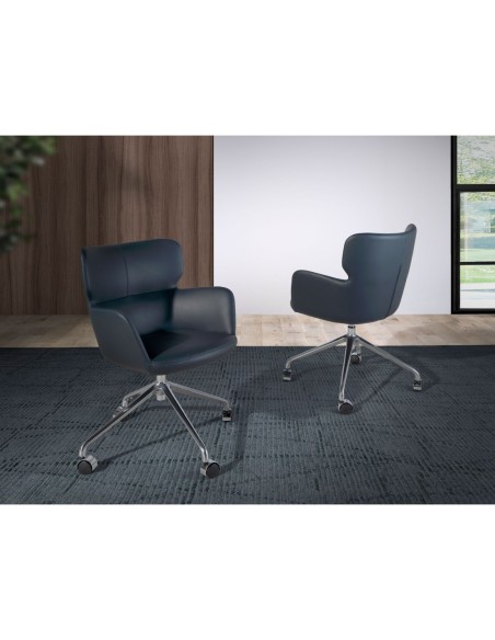 Silla oficina giratoria polipiel azul