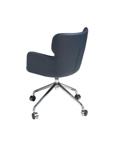 Silla oficina giratoria polipiel azul