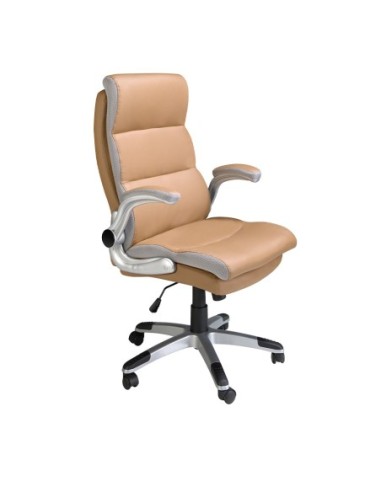 Silla oficina giratoria polipiel marrón