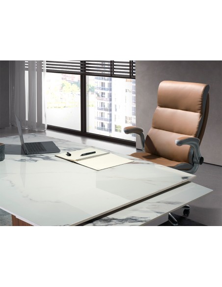 Silla oficina giratoria polipiel marrón