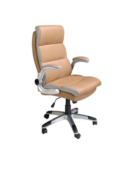 Silla oficina giratoria polipiel marrón