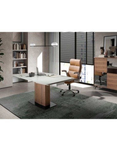 Silla oficina giratoria polipiel marrón