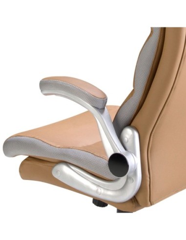 Silla oficina giratoria polipiel marrón