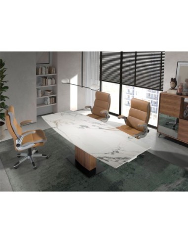 Silla oficina giratoria polipiel marrón