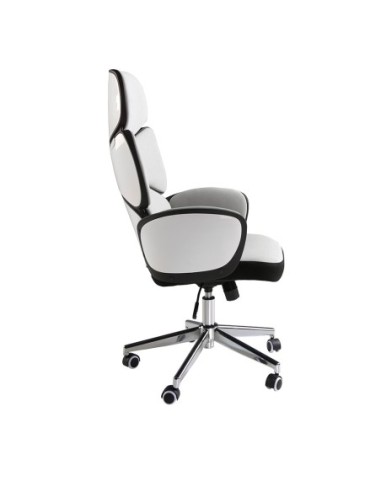 Silla oficina giratoria tela gris claro y pvc...