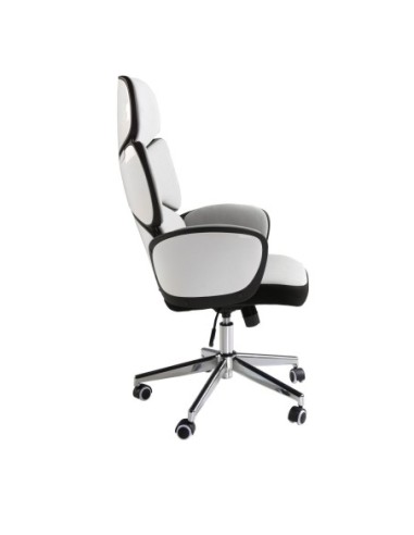 Silla oficina giratoria tela gris claro y pvc...