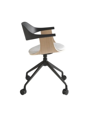 Silla oficina giratoria tela gris claro y pvc...