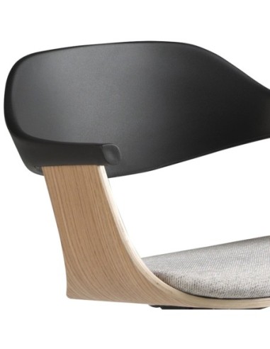 Silla oficina giratoria tela gris claro y pvc...